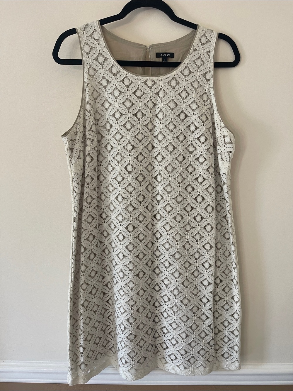 Apt. 9 Cream Crochet Midi Shift Dress